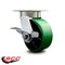 Service Caster 5 Inch Kingpinless Green Poly on Steel Wheel Swivel Caster with Brake SCC SCC-KP30S520-PUR-GB-SLB - alternate 4